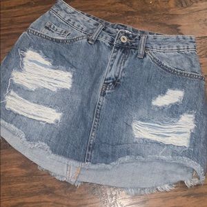 Denim mini skirt